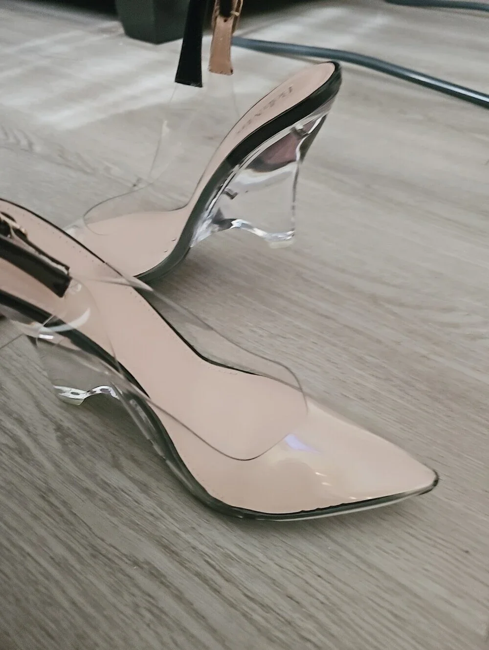 Just In Clear black wedge